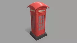 Phone Booth - London Telephone Cabin 3D Model Low Poly Low-poly 3D model
