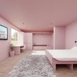 Pink Hotel Room 3D model