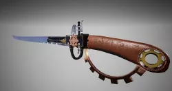 Pistol Sword Steampunk Low-poly 3D model