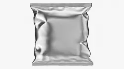 Potato chips square package small with folds mockup 3D model