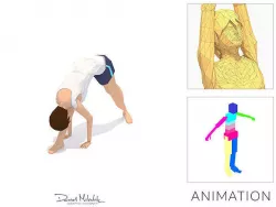 Pyramid  Yoga Exercise Woman Animation Low-poly 3D model