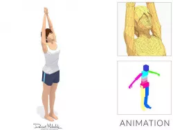 Raised Arms  Yoga Exercise Woman Animation Low-poly 3D model