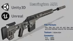Remington Modular Sniper Rifle MSR Low-poly 3D model