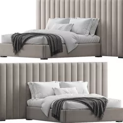 RH Modena Vertical Channel Extended Platform Bed 3D model