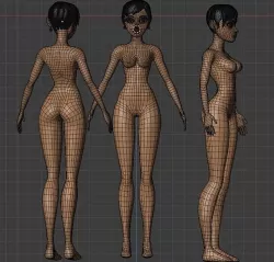 RIGGED FEMALE  CHARACTER  Low-poly 3D model