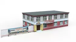 Roadside cafe and motel Low-poly 3D model