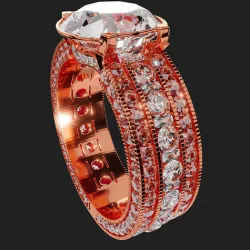 Rose-Gold Halo Engagement Ring 3D model