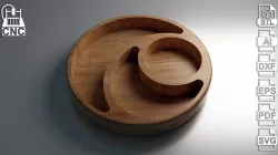 Round Shaped Tray - 3D STL file and vector files for CNC 3D model