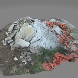 Rubble construction pile Low-poly 3D model