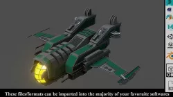 Sci-Fi  Fighter Ship v3 -  Low Poly - Game ready - PBR Low-poly 3D model