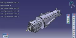 Sci fi plane engine design 3D model