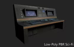 SciFi Terminal Low-poly 3D model