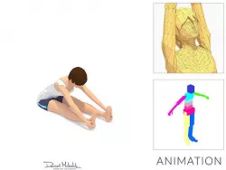 Seated Forward Bend Yoga Exercise Woman Animation Low-poly 3D model