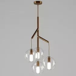Sedona Chandelier Aged Brass Clear LED Manhattan Beach Display 3D model