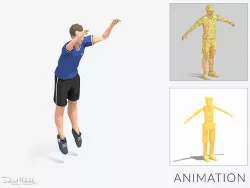side jump Exercise Man Animation Low-poly 3D model