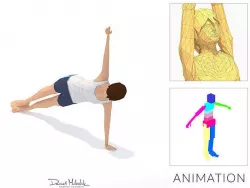 Side Plank Yoga Exercise Woman Animation Low-poly 3D model