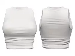 Sleveless White Crop Top Low-poly 3D model