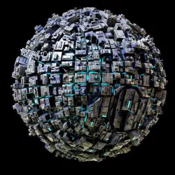 Space Station Sphere Mothership Planet Game Ready Low-poly 3D model