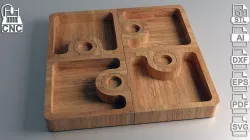 Square Shaped Puzzle Tray - 3D STL file and vector files for CNC 3D model