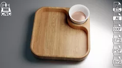 Square Shaped Tray - 3D STL file and vector files for CNC 3D model
