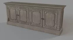 St James Panel Sideboard Antique Grey Oak 3D model