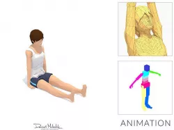 Staff Pose Yoga Exercise Woman Animation Low-poly 3D model