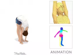 Standing Forward Bend Yoga Exercise Woman Animation Low-poly 3D model