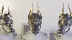 STL Anubis mask for print Low-poly model and textures included Low-poly 3D model