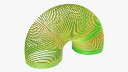 Stretched plastic spring toy colorful 3D model