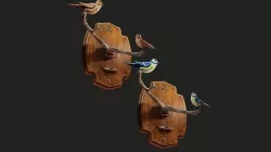 Stuffed Bird Wall Decoration  Low-poly 3D model