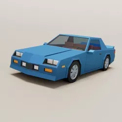 Stylized Cartoon Coupe Car 80s   Low-poly 3D model