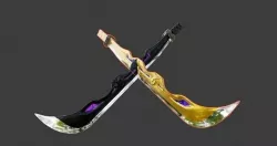 the golden sword and dark sword Low-poly 3D model