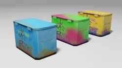 Three Trash Containers Low-poly 3D model