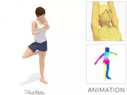 Tree Pose Yoga Exercise Woman Animation Low-poly 3D model