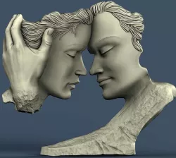 Two lovers 3d model in stl format for CNC machines 3D model