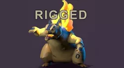 Typhlosion Anim Rig - Pokemon 3D model