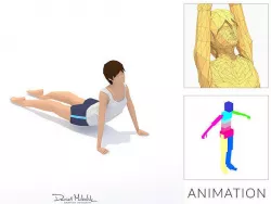 UpWard Facing Dog Yoga Exercise Woman Animation Low-poly 3D model