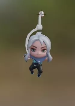Valorant Chibi Jett Keychain Amulet Low-poly 3D model