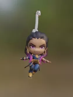 Valorant Chibi Reyna Keychain Amulet Low-poly 3D model
