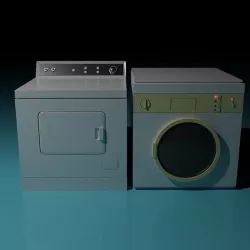 Washing Machine and Drying Machine  Low-poly 3D model