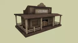 Western Saloon - Old West Scene Asset - Backdrop Full Perm Low-poly 3D model