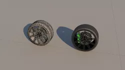  Wheel free rubber car drive 3D model