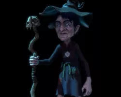 Witch Game Ready Low-poly 3D model