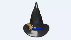 Wizard Hat BlackStar  Low-poly 3D model