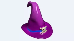 Wizard Hat Skull Low-poly 3D model