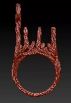 wood ring with a pattern 3D print model 3D model