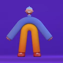 3d illustration character curso character sam cartoon character  Low-poly 3D model