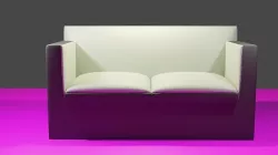3d model black and white leather chair  3D model