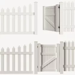 4 Set of PVC fences  and  wicket 3D model