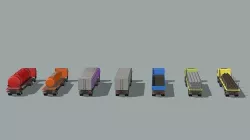 A set of large trucks 3D model